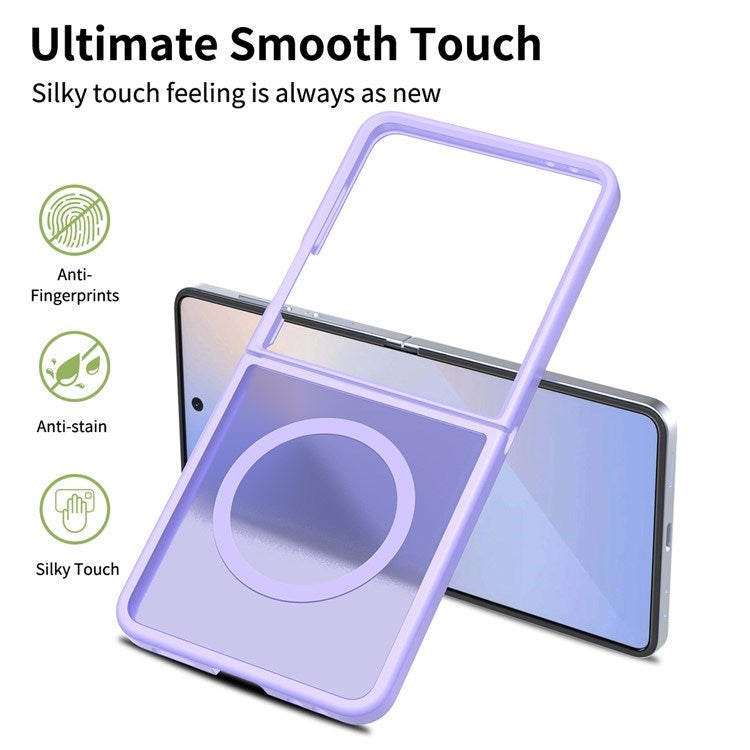 EIDERWOOD Samsung Galaxy Z Flip7 Mat Hybrid Bagside Cover - MagSafe Kompatibel - Gennemsigtig / Lilla