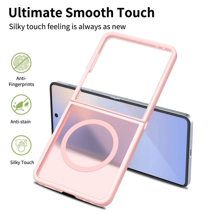 EIDERWOOD Samsung Galaxy Z Flip7 Mat Hybrid Bagside Cover - MagSafe Kompatibel - Gennemsigtig / Lyserød