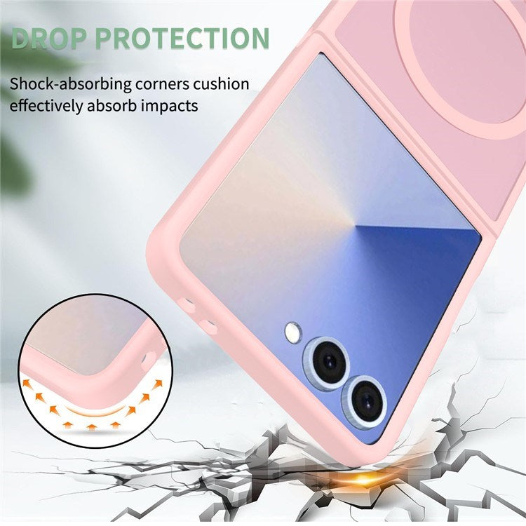 EIDERWOOD Samsung Galaxy Z Flip7 Mat Hybrid Bagside Cover - MagSafe Kompatibel - Gennemsigtig / Lyserød