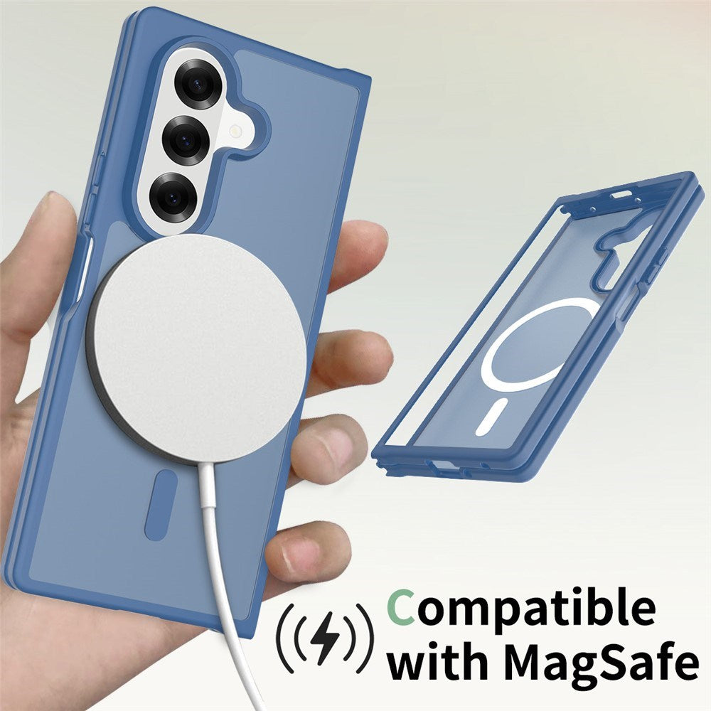 EIDERWOOD Samsung Galaxy Z Fold7 Mat Hybrid Bagside Cover - MagSafe Kompatibel - Gennemsigtig / Blå
