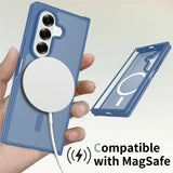 EIDERWOOD Samsung Galaxy Z Fold7 Mat Hybrid Bagside Cover - MagSafe Kompatibel - Gennemsigtig / Blå