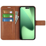 iPhone 17 Pro Max - EIDERWOOD Kunstlæder Flip Cover m. Ståfunktion & Kortholder - Lysebrun