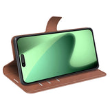 iPhone 17 Pro Max - EIDERWOOD Kunstlæder Flip Cover m. Ståfunktion & Kortholder - Lysebrun