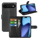 EIDERWOOD iPhone Air Litchi Flip Cover m. Pung & Stander - Sort