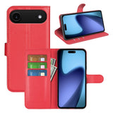EIDERWOOD iPhone Air Litchi Flip Cover m. Pung & Stander - Rød