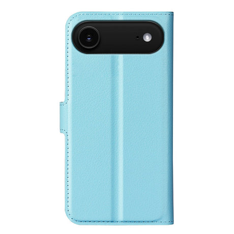 EIDERWOOD iPhone Air Litchi Flip Cover m. Pung & Stander - Blå
