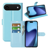 EIDERWOOD iPhone Air Litchi Flip Cover m. Pung & Stander - Blå
