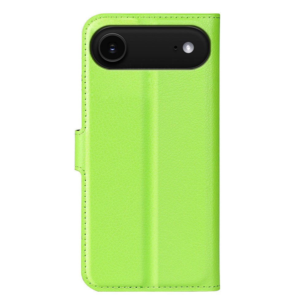 EIDERWOOD iPhone Air Litchi Flip Cover m. Pung & Stander - Grøn