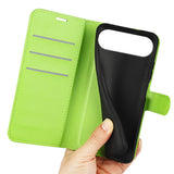 EIDERWOOD iPhone Air Litchi Flip Cover m. Pung & Stander - Grøn