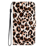 EIDERWOOD iPhone 17 Imiteret Læder Flip Cover m. Pung & Rem - Leopard
