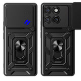 Motorola Edge 60 Pro - EIDERWOOD Hybrid Håndværker Cover m. Magnetisk Kickstand & Cam Slider - Sort
