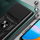 Motorola Edge 60 Pro - EIDERWOOD Hybrid Håndværker Cover m. Magnetisk Kickstand & Cam Slider - Sort