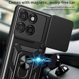 Motorola Edge 60 Pro - EIDERWOOD Hybrid Håndværker Cover m. Magnetisk Kickstand & Cam Slider - Rød