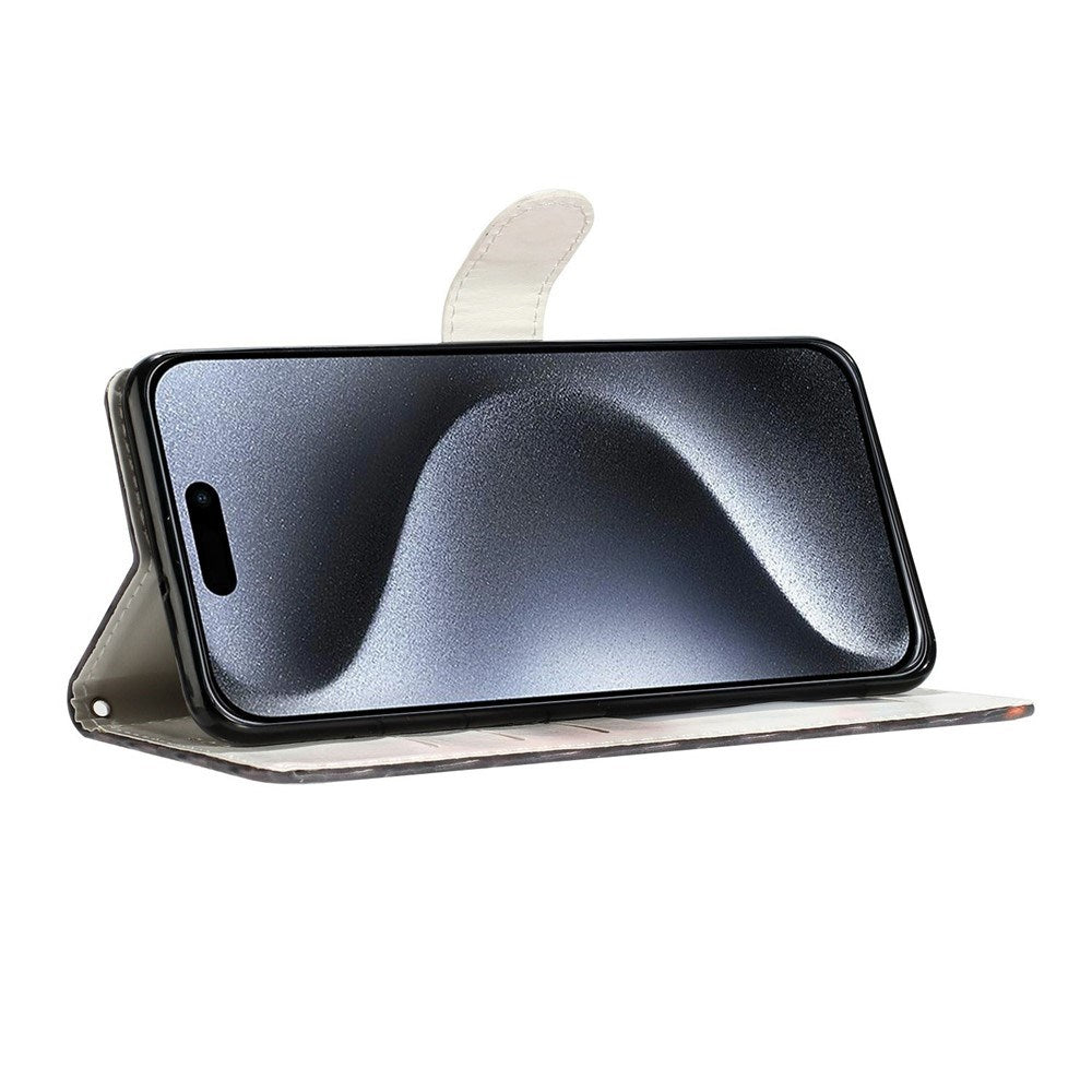 iPhone Air - EIDERWOOD Imiteret Læder Cover m. Pung & Strop - Lyserød Marmor