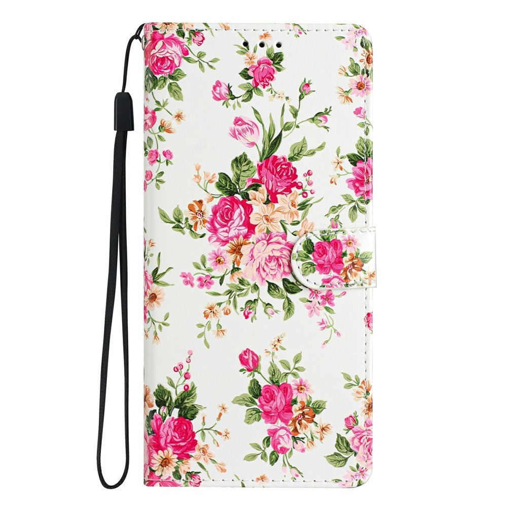 iPhone Air - EIDERWOOD Imiteret Læder Cover m. Pung & Strop - Blomster