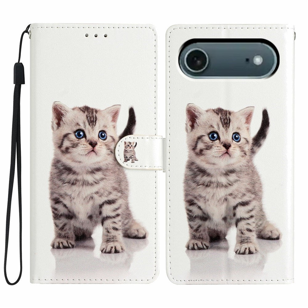 iPhone Air - EIDERWOOD Imiteret Læder Cover m. Pung & Strop - Kattekilling