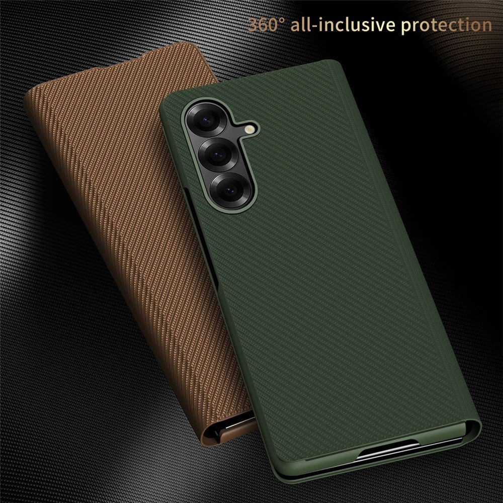 Samsung Galaxy Z Fold7 - EIDERWOOD Kunstlæder Flip Cover m. Tekstur & Ståfunktion - Sort