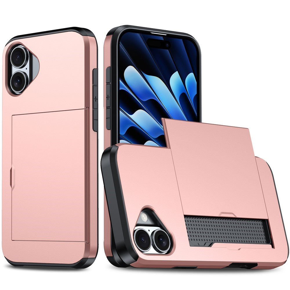 EIDERWOOD iPhone 17 Hybrid Mobil Cover m. Kortholder - Rose Gold