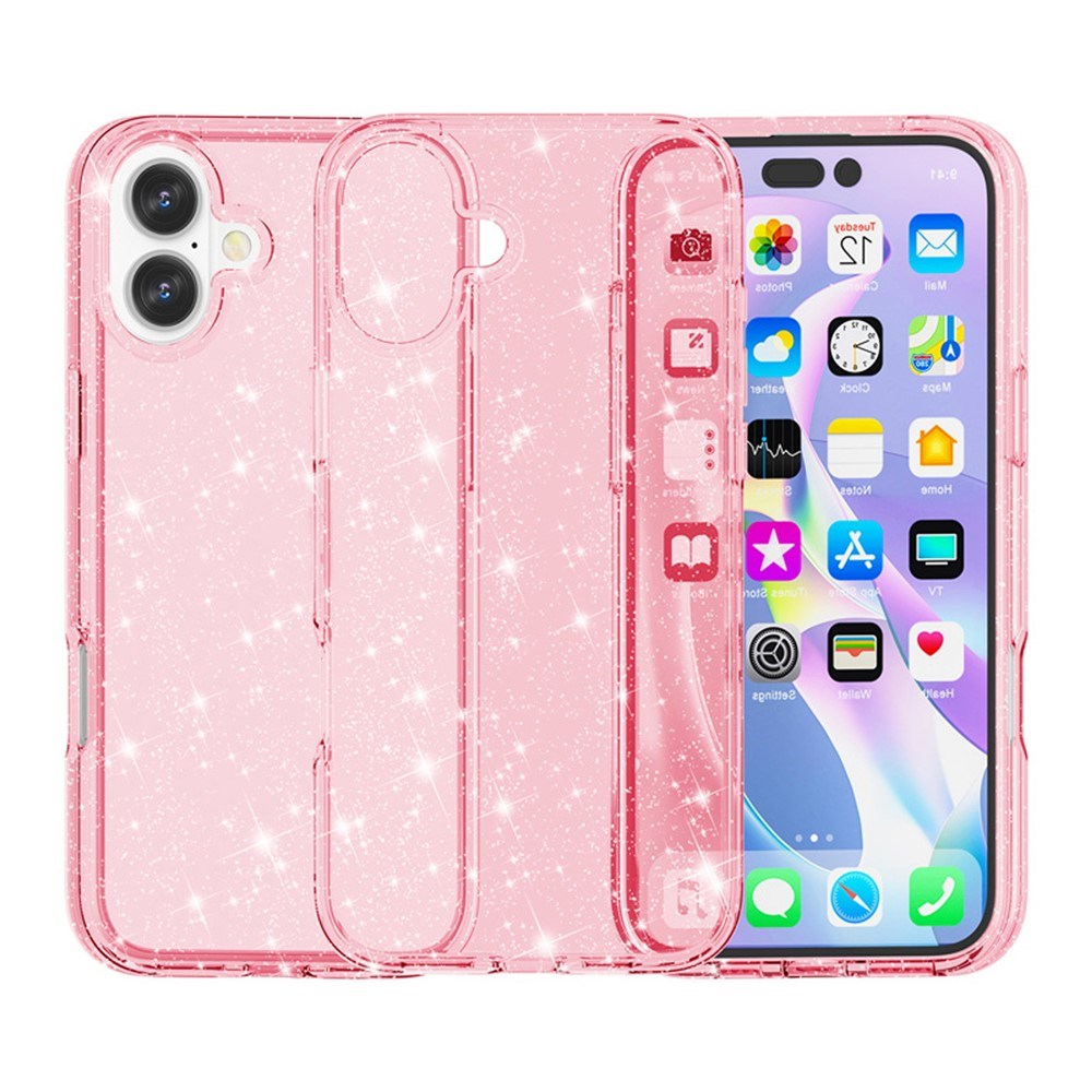 EIDERWOOD iPhone 17 Hybrid Plastik Mobil Cover - Lyserød Glitter