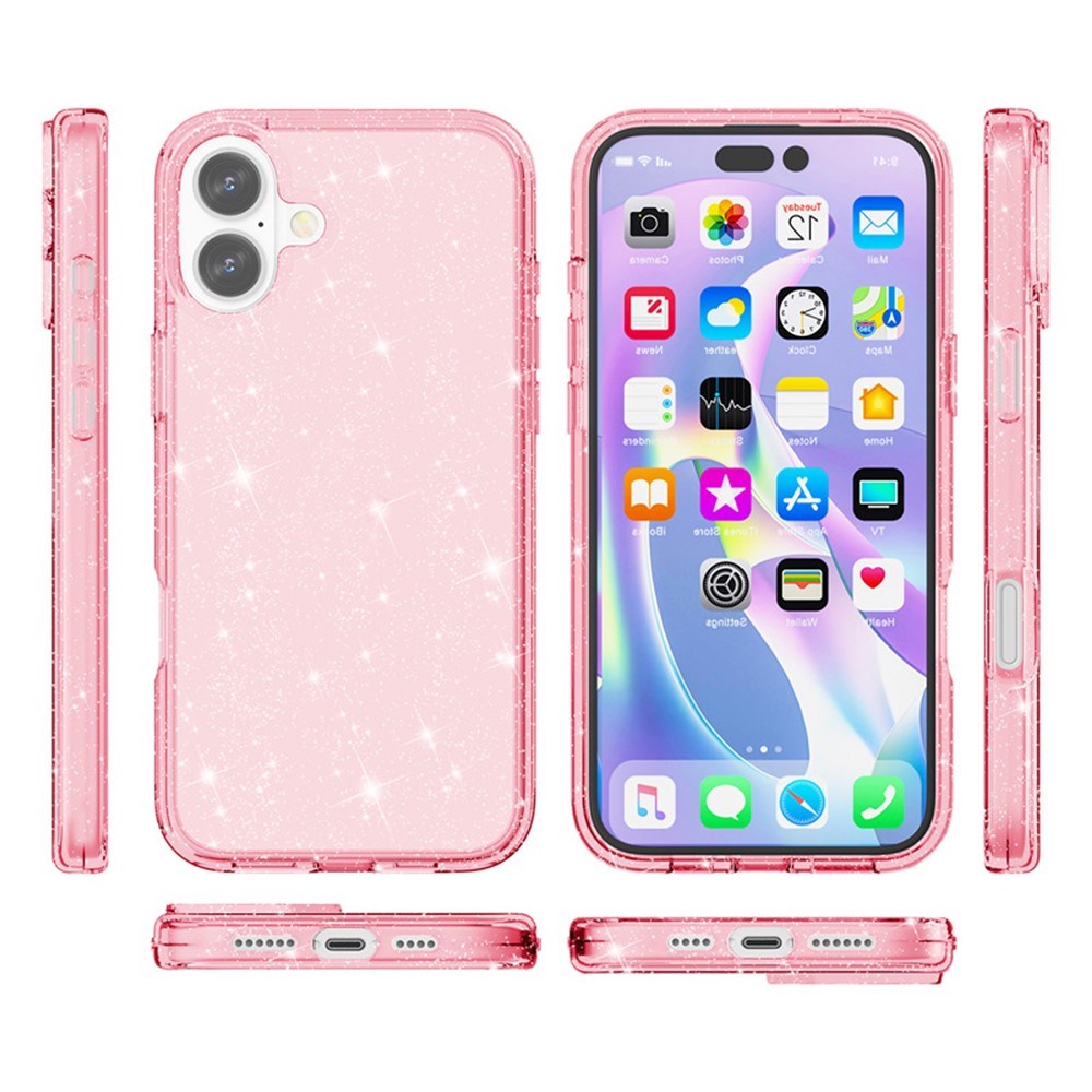 EIDERWOOD iPhone 17 Hybrid Plastik Mobil Cover - Lyserød Glitter