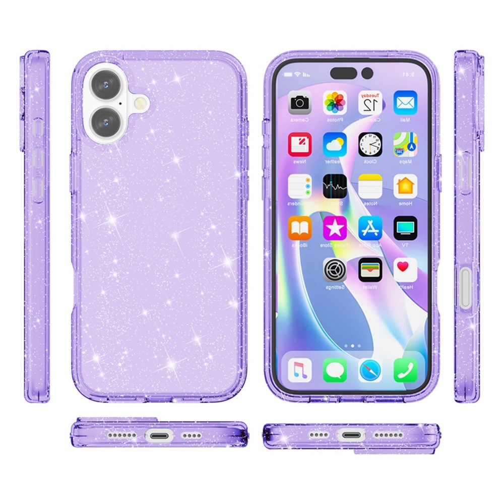 EIDERWOOD iPhone 17 Hybrid Plastik Mobil Cover - Lilla Glitter