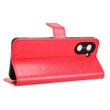 OnePlus Nord CE5 - EIDERWOOD Kunstlæder Flip Cover m. Strop - Rød