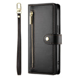 EIDERWOOD iPhone Air Flip Cover - Indbygget Kortholder & Lynlåslomme & Strop - Sort