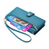 EIDERWOOD iPhone Air Flip Cover - Indbygget Kortholder & Lynlåslomme & Strop - Blå