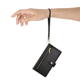 EIDERWOOD iPhone 17 Pro Flip Cover - Indbygget Kortholder & Lynlåslomme & Strop - Sort