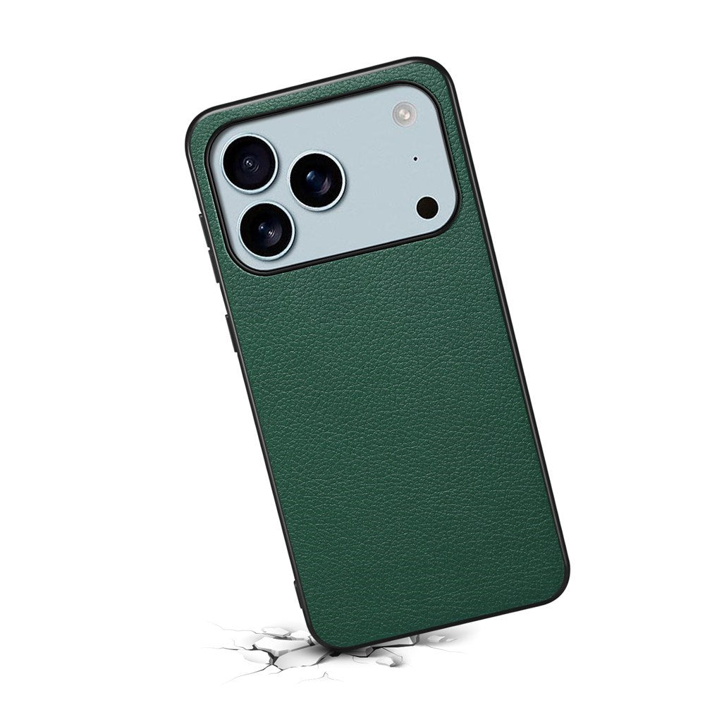 EIDERWOOD iPhone 17 Pro Hybrid Plastik Mobil Cover m. Lædertekstur - Grøn