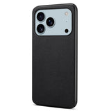 EIDERWOOD iPhone 17 Pro Hybrid Plastik Mobil Cover m. Lædertekstur - Sort