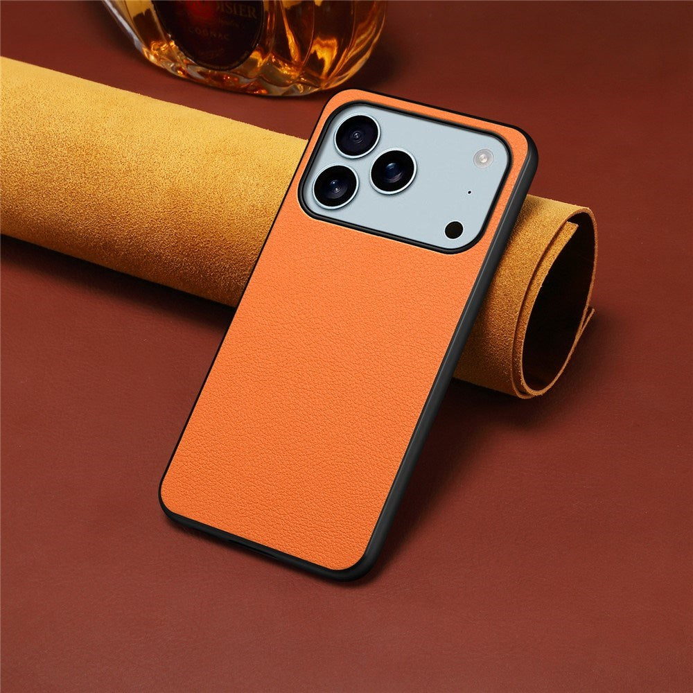 EIDERWOOD iPhone 17 Pro Max Hybrid Plastik Mobil Cover m. Lædertekstur - Orange