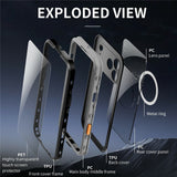 iPhone 17 Pro Max - EIDERWOOD Vandtæt Håndværker Cover m. Skærmbeskyttelse & Strop - MagSafe Kompatibel - Sort