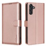 EIDERWOOD Samsung Galaxy S25 FE Kunstlæder Mobil Cover m. Ståfunktion & Kortholder - Rose Gold