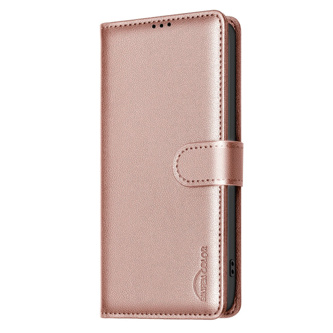 EIDERWOOD Samsung Galaxy S25 FE Kunstlæder Mobil Cover m. Ståfunktion & Kortholder - Rose Gold