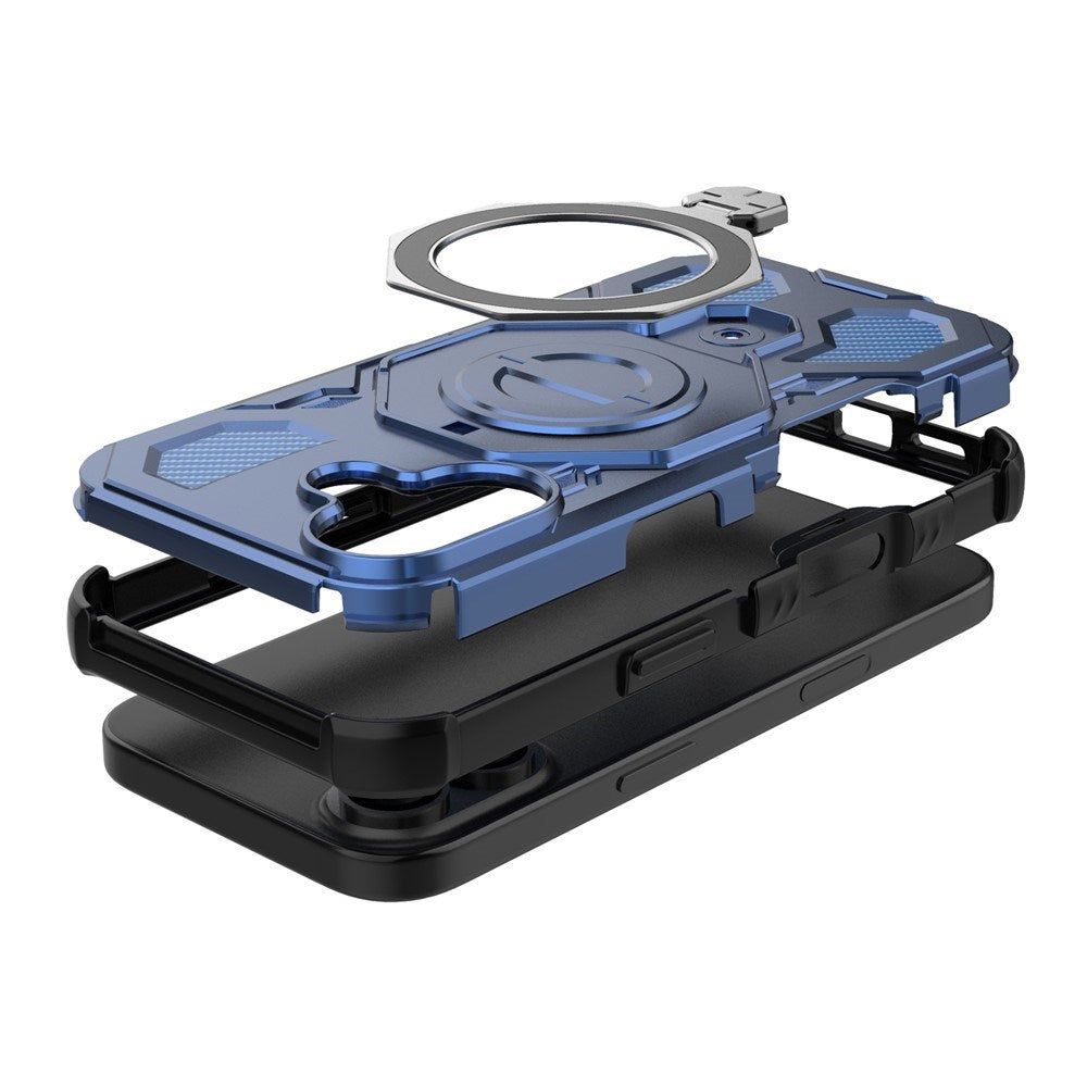 EIDERWOOD  iPhone 17 Håndværker Mobil Cover - Magnetisk Kickstand - MagSafe Kompatibel - Blå