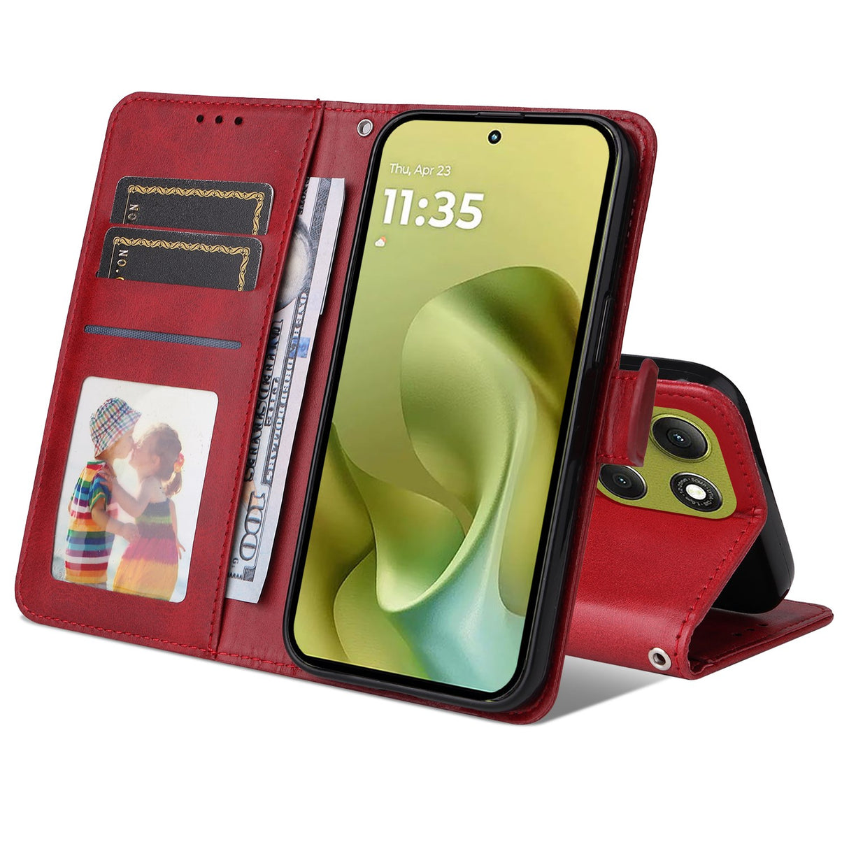 Motorola Moto G86 / G86 Power - EIDERWOOD Kunstlæder Flip Cover m. Strop - Rød