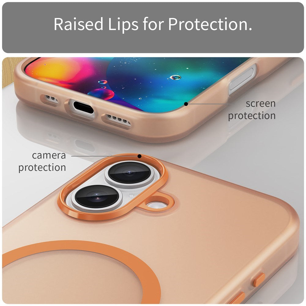 EIDERWOOD iPhone 17 Hybrid Plast Mobil Cover - MagSafe Kompatibel - Mat Gennemsigtig / Orange