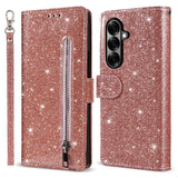 Samsung Galaxy Z Fold7 - EIDERWOOD Glitter Flip Cover m. Pung - Rose Gold