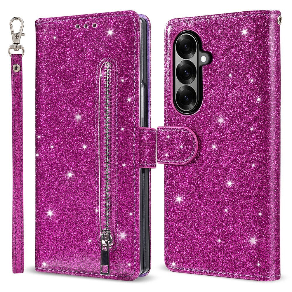 Samsung Galaxy Z Fold7 - EIDERWOOD Glitter Flip Cover m. Pung - Lilla