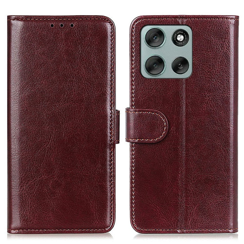Motorola Moto G56 - EIDERWOOD Kunstlæder Flip Cover m. Kortholder & Ståfunktion - Brun