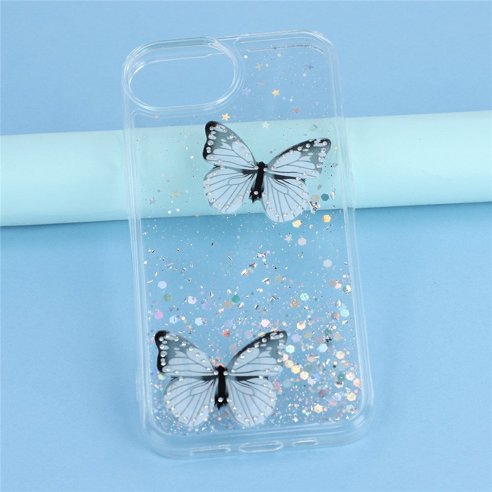EIDERWOOD iPhone 17e / 16e Fleksibelt Plastik Mobil Cover m. Sommerfugle - Gennemsigtig