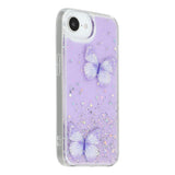 EIDERWOOD iPhone 17e / 16e Fleksibelt Plastik Mobil Cover m. Sommerfugle - Gennemsigtig / Lilla