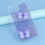 EIDERWOOD iPhone 17e / 16e Fleksibelt Plastik Mobil Cover m. Sommerfugle - Gennemsigtig / Lilla