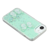 EIDERWOOD iPhone 17e / 16e Fleksibelt Plastik Mobil Cover m. Sommerfugle - Gennemsigtig / Grøn