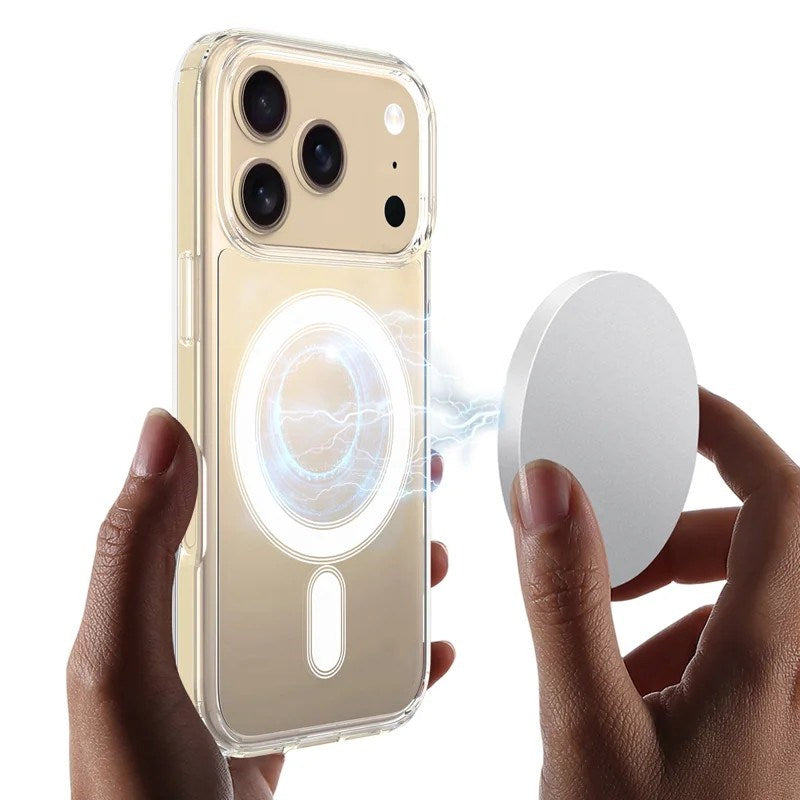 iPhone 17 Pro Hybrid Mobil Cover - inkl. 2 x Skærmbeskyttelsesglas - MagSafe Kompatibel - Gennemsigtig / Hvid