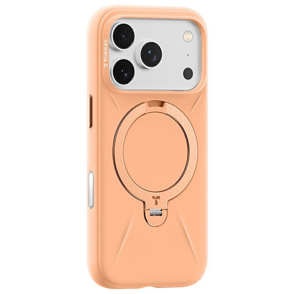 iPhone 17 Pro - TORRAS Ostand Spin Silikone Cover m. Kickstand - MagSafe Kompatibel - Orange