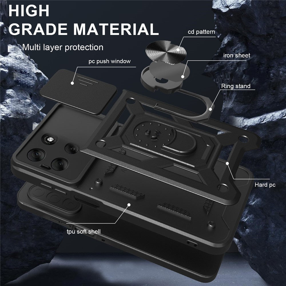 Motorola Moto G56 - EIDERWOOD Hybrid Håndværker Cover m. Kickstand & Cam Slider - Guld