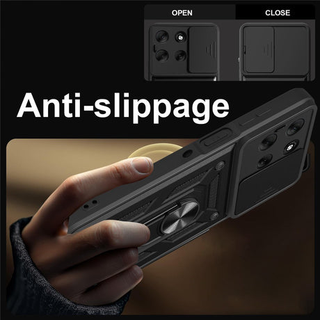 Motorola Moto G56 - EIDERWOOD Hybrid Håndværker Cover m. Kickstand & Cam Slider - Rød