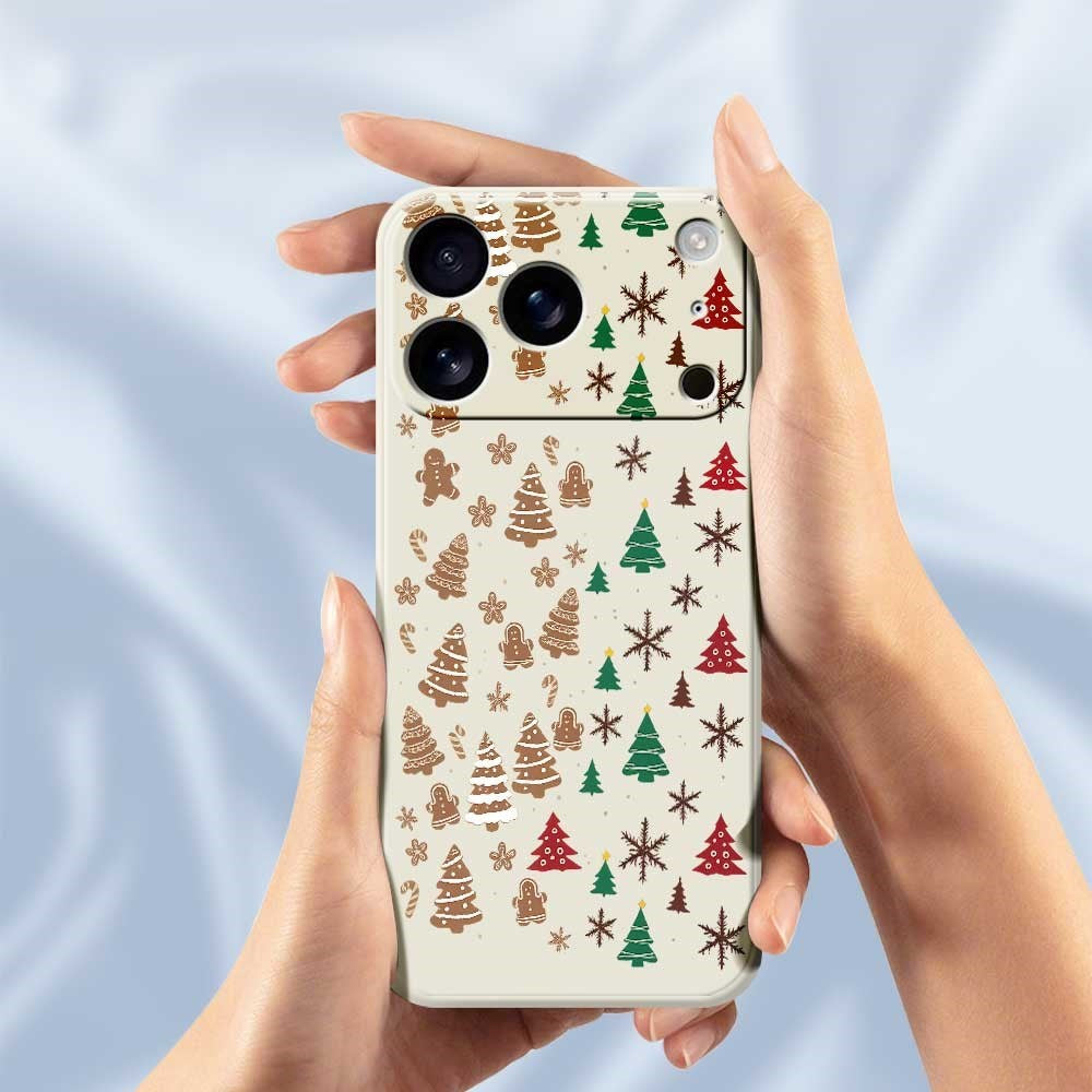 EIDERWOOD iPhone 17 Pro Jule Mobilcover - Fleksibelt Plastik - Kagemænd & Juletræer / Beige